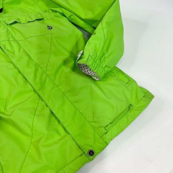 Volcom Nimbus Jacket Womens Small Green Ski Snowboard Hooded Snow guard Full Zip - Picture 3 of 14